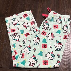 Hello Kitty Mint Pajama Bottoms with Festive Print